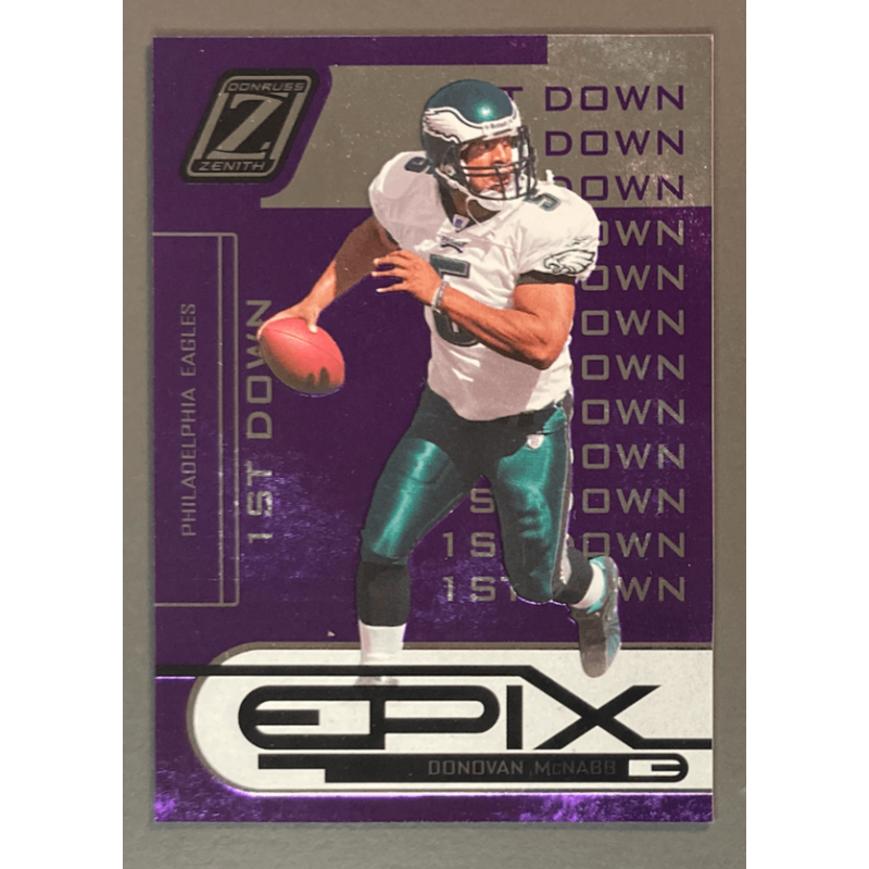 NFL card DONOVAN McNABB 2005 Panini Zenith Epix Purple 1st Down