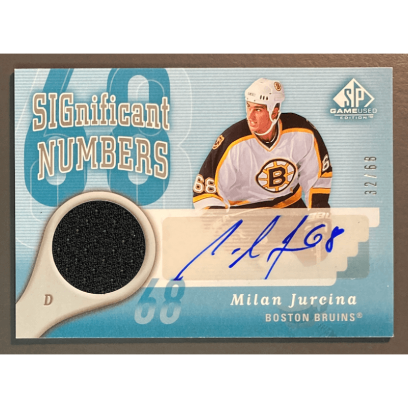 carte NHL MILAN JURCINA 2005-06 SP Game Used Jersey Autograph /68