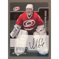 NHL card ARTURS IRBE 2001-02 BAP Signature Series Autograph