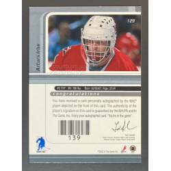 carte NHL ARTURS IRBE 2001-02 BAP Signature Series Autograph