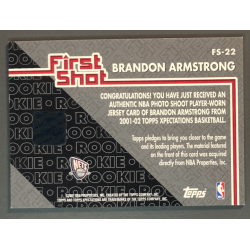 BRANDON ARMSTRONG 2001 TOPPS FIRST SHOT JERSEY