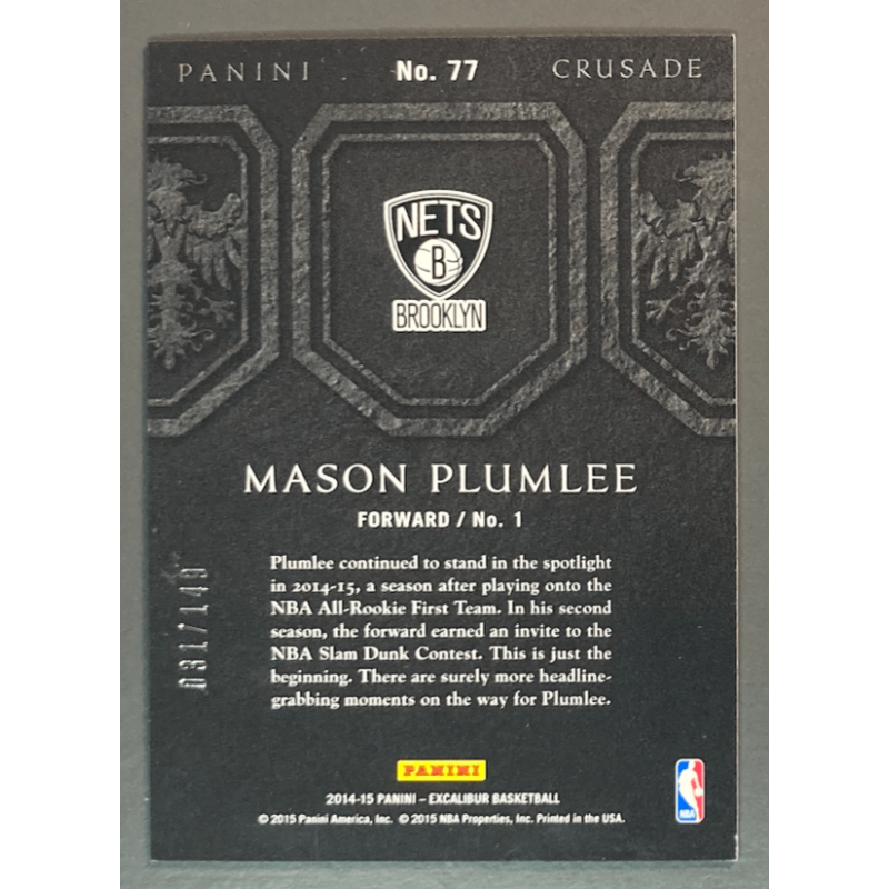 MASON PLUMLEE 2014-15 EXCALIBUR CRUSADE BLUE 031/149