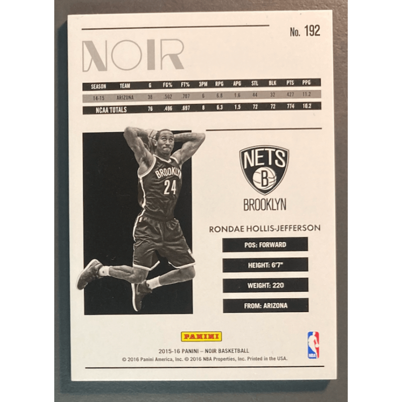 RONDAE HOLLIS JEFFERSON 2015-16 PANINI NOIR ROOKIE 66/99