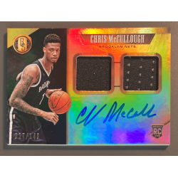 CHRIS McCULLOUGH 2015-16 GOLD STANDARD DUAL ROOKIE JERSEY AUTO 027/149