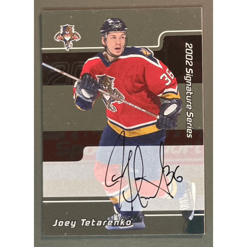 NHL card JOEY TETARENKO 2001-02 BAP Signature Series Autograph