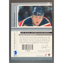 NHL card JOEY TETARENKO 2001-02 BAP Signature Series Autograph
