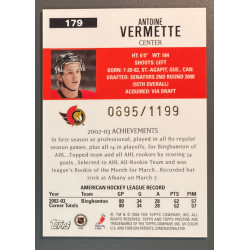 ANTOINE VERMETTE 2003-04 Topps Pristine rookie 0695/1199