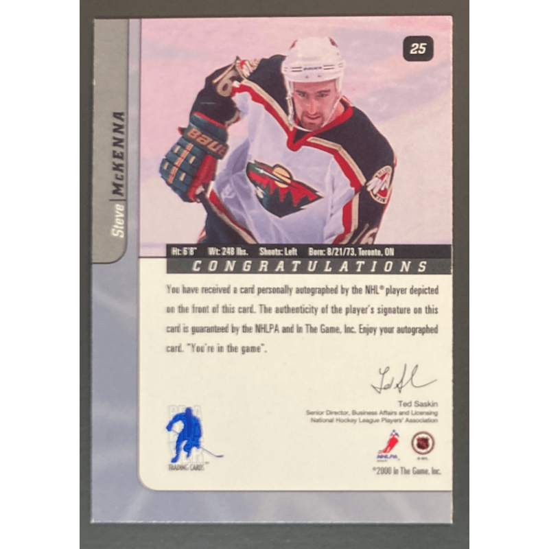 STEVE McKENNA 2000-01 BAP Signature Series Autographs Gold - 25