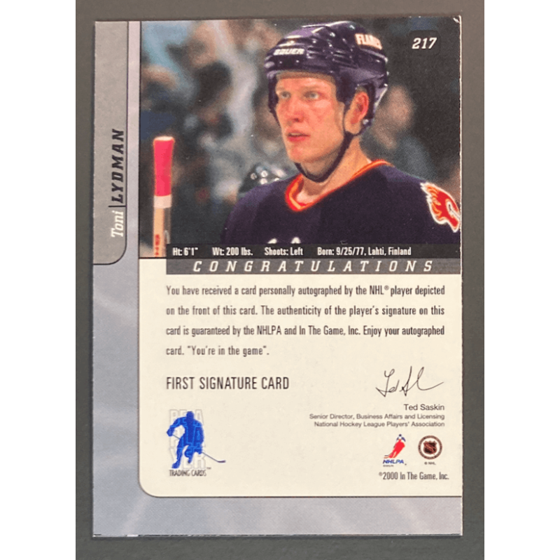 TONI LYDMAN 2000-01 BAP Signature Series Autographs Gold - 217