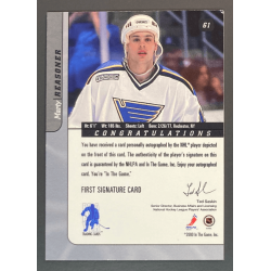 MARTY REASONER 2000-01 BAP Signature Series Autographs Gold - 61
