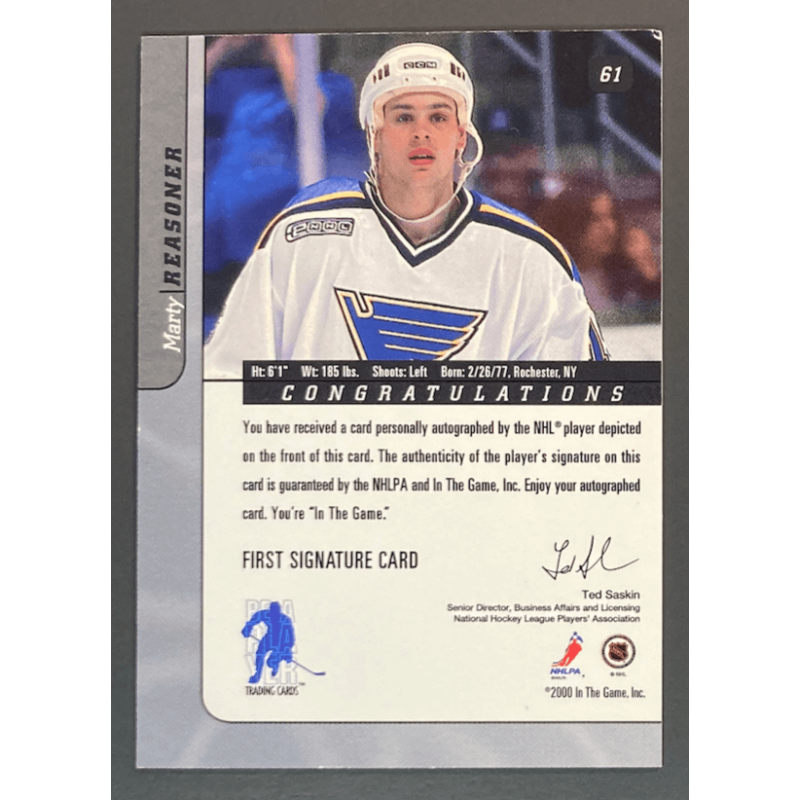 MARTY REASONER 2000-01 BAP Signature Series Autographs Gold - 61