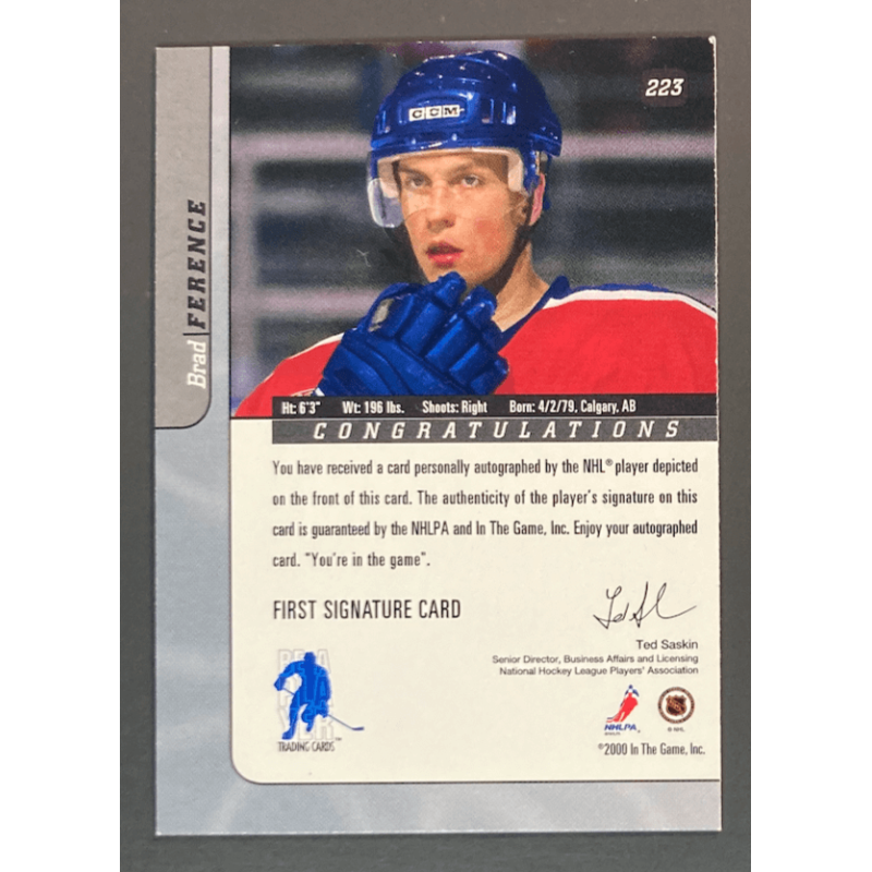 BRAD FERENCE 2000-01 BAP Signature Series Autographs Gold - 223