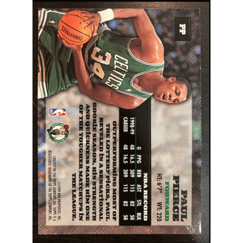 PAUL PIERCE 1999 TOPPS Certified AUTOGRAPH Issue - 99