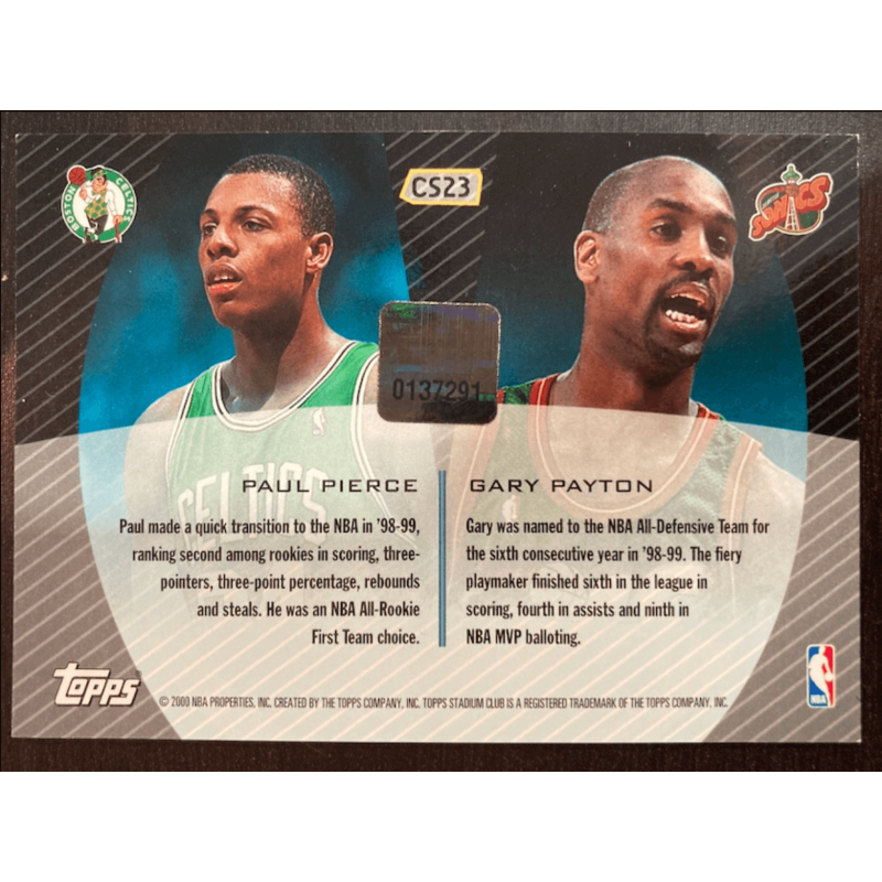 PAUL PIERCE / GARY PAYTON 1999 Topps Stadium Club CO-SIGNERS