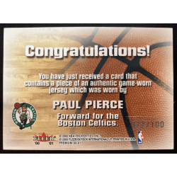 PAUL PIERCE 2000 FLEER PREMIUM SKILLED ARTISTS JERSEY /100
