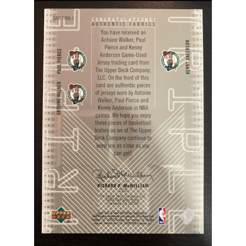 PIERCE / WALKER / ANDERSON 2002 SP GAME USED JERSEY /25