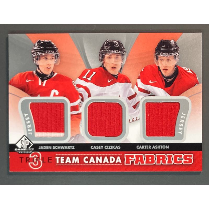SCHWARTZ / CIZIKAS / ASHTON 2012 SP GAME USED TRIPLE JERSEY