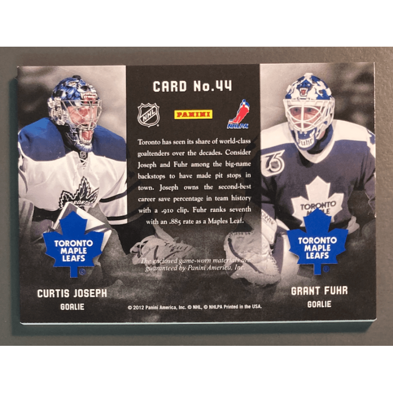 JOSEPH / FUHR 2012 PANINI PRIME DUAL QUAD JERSEY 099/225