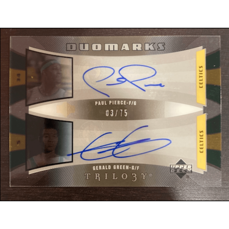PAUL PIERCE / GERALD GREEN 2005 UD TRILOGY Autographs 03/75