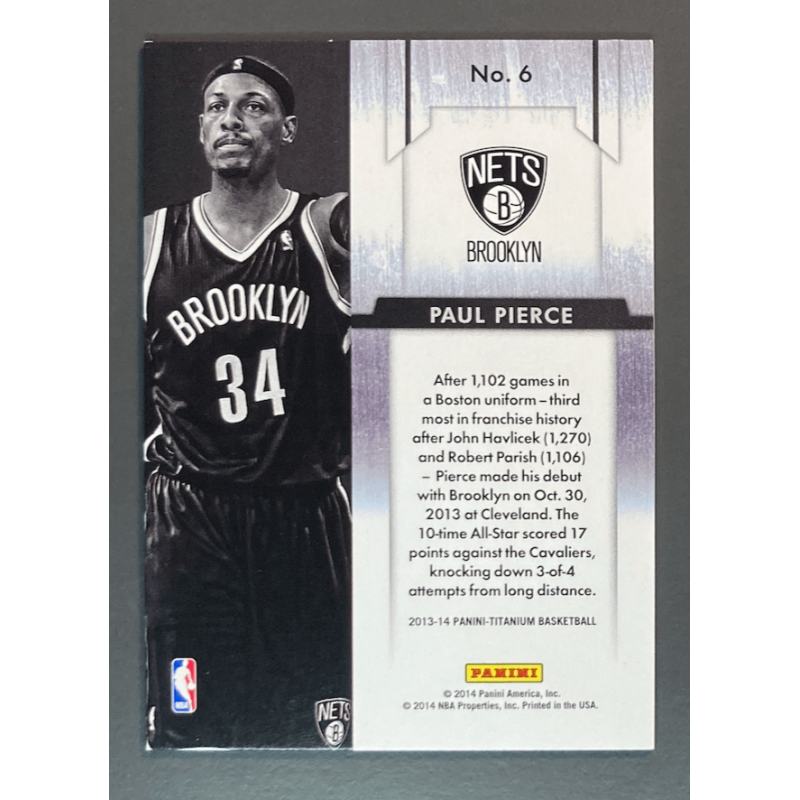 PAUL PIERCE 2013 PANINI TITANIUM TITANS 1/1