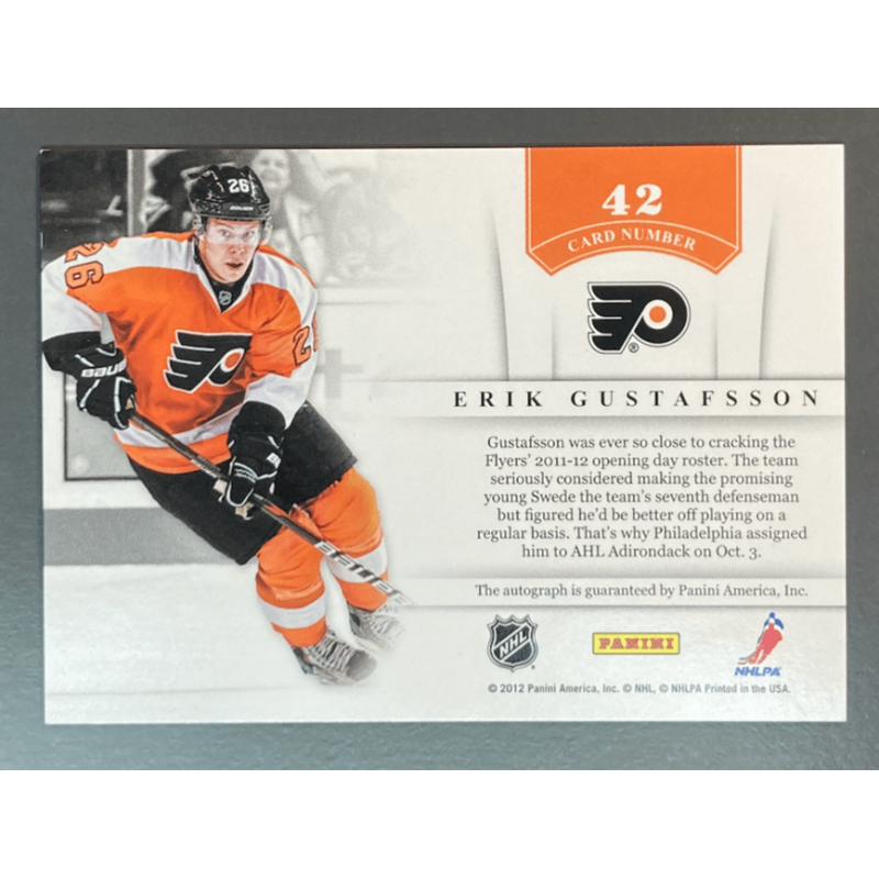ERIK GUSTAFSSON 2011-12 PANINI CONTENDERS AUTOGRAPH