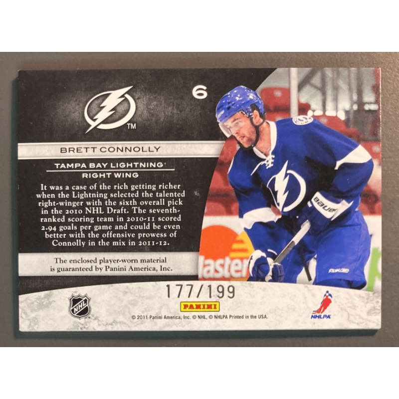 BRETT CONNOLLY 2011-12 Panini LIMITED FRESHMAN Jersey /199