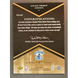 JULIAN WRIGHT 2007-08 UPPER DECK SPX Rookie Jersey