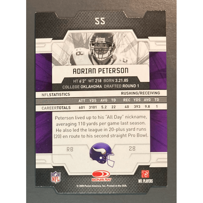 ADRIAN PETERSON 2009 ELITE ASPIRATIONS BLUE DIECUT 42/72