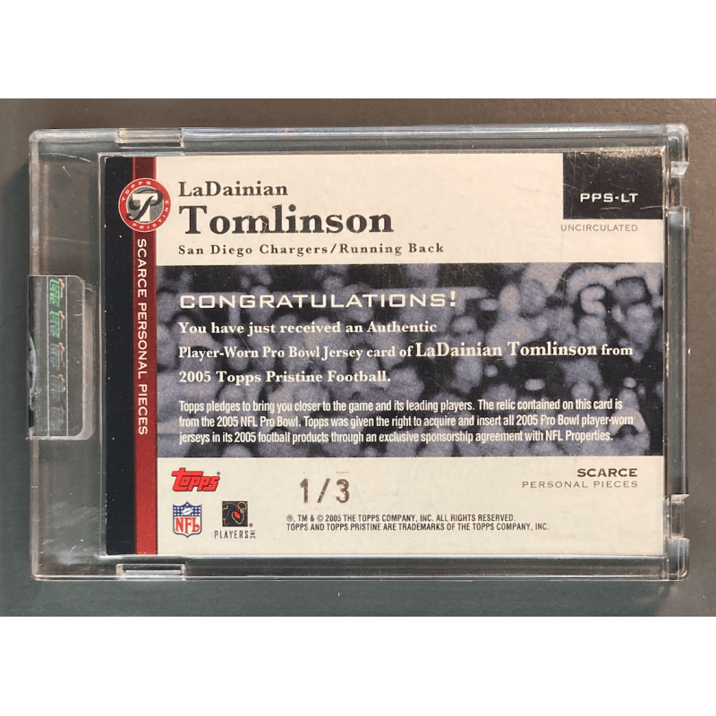 LADAINIAN TOMLINSON 2005 TOPPS UNCIRCULATED JERSEY1/3