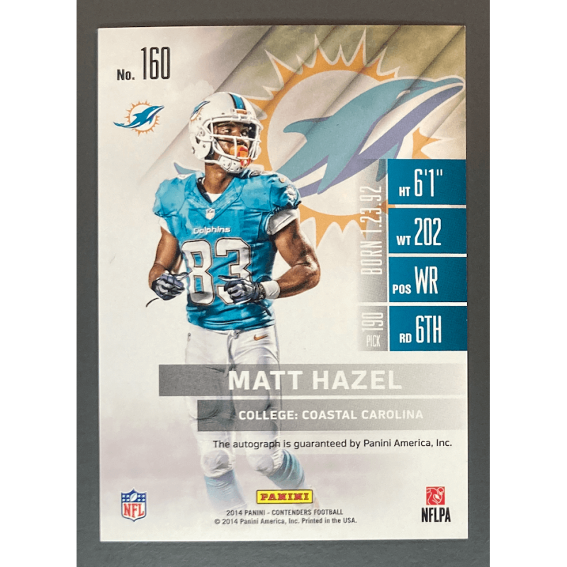 Matt Hazel 2014 Panini Contenders Rookie Autograph 013/199