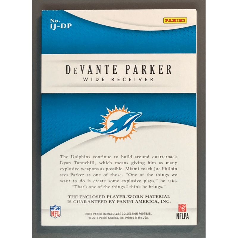 carte NFL Devante Parker 2015 Panini Immaculate rookie patch 15/44