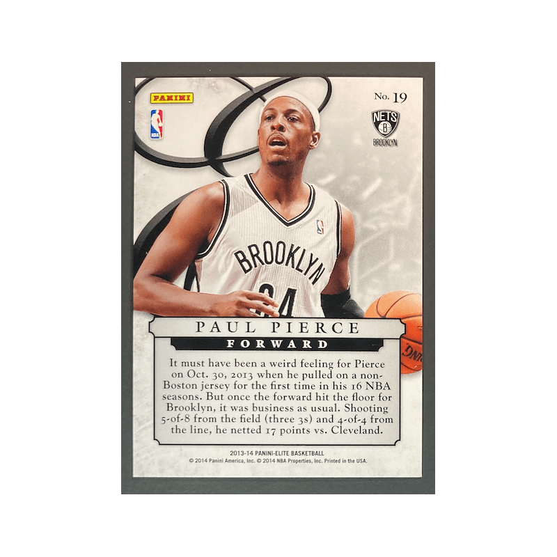 carte NBA PAUL PIERCE 2013 PANINI ELITE SERIES Black 1/1