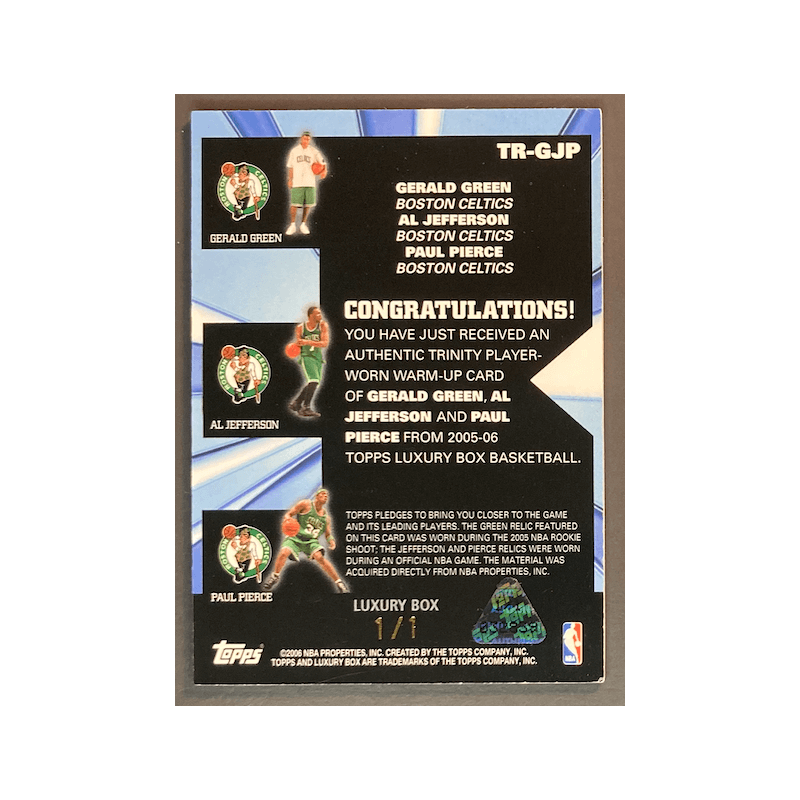 PIERCE / GREEN / JEFFERSON 2005 TOPPS LUXURY TRINITY 1/1