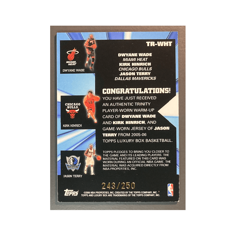WADE / HINRICH / TERRY 2005 TOPPS LUXURY TRIPLE JERSEY /250