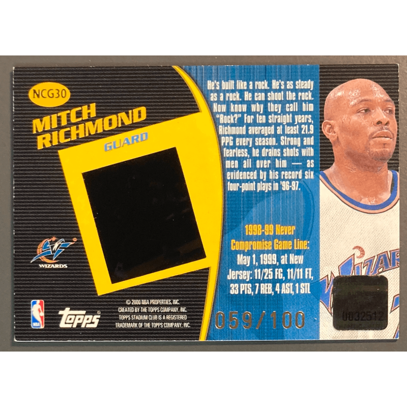 MITCH RICHMOND 1999 STADIUM CLUB NEVER COMPROMISE /100