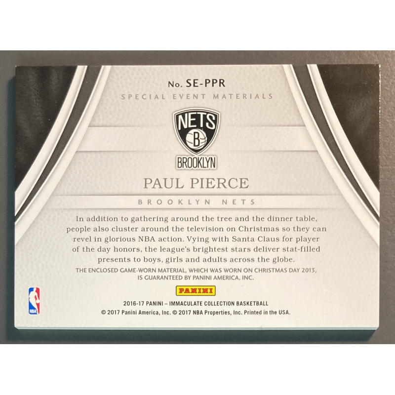 PAUL PIERCE 2016 PANINI IMMACULATE SPECIAL EVENT /15