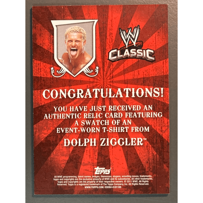 DOLPH ZIGLER 2011 Topps WWE Classic Relics