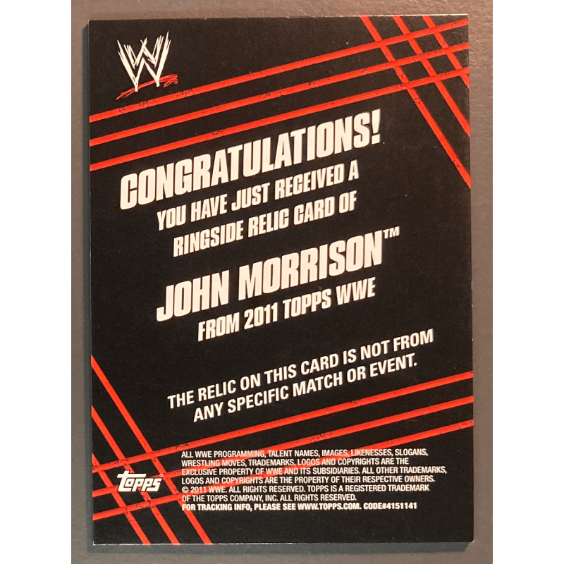 JOHN MORRISON 2011 Topps Ringside Relics Event Used Ring Skirt Relic