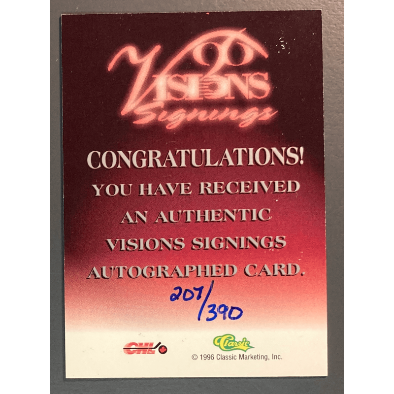 DANIEL BRIERE 1996 Visions Signings Autograph Silver 207/390