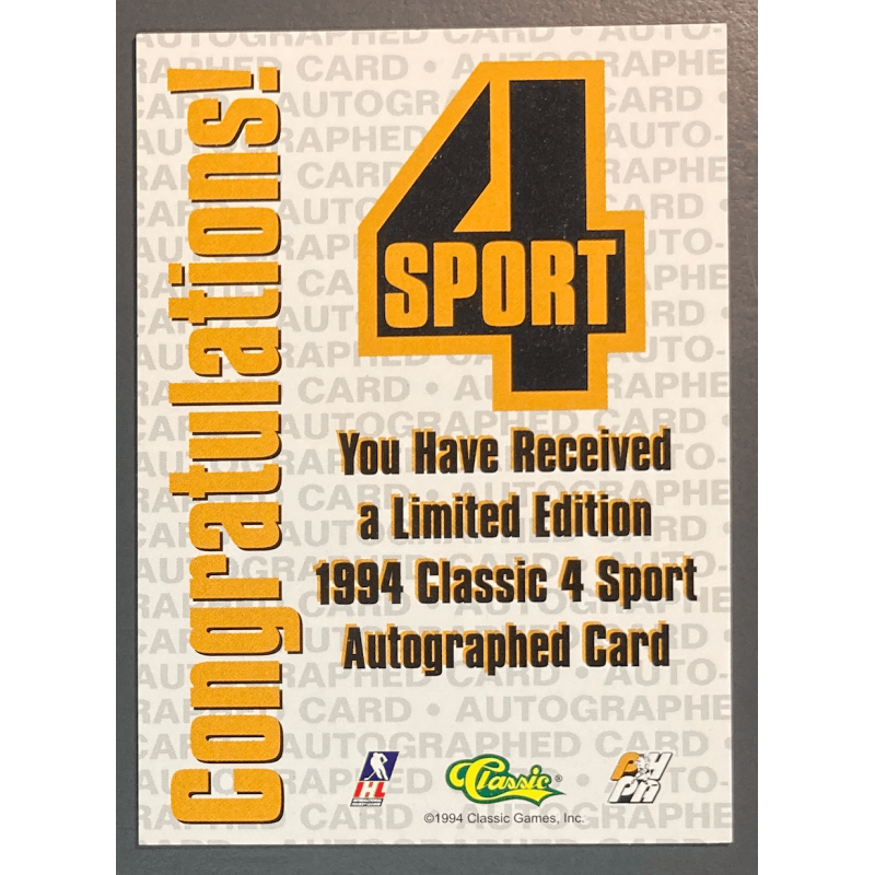 DENIS METLYUK 1994 Classic Four Sport Autograph 1305/2960