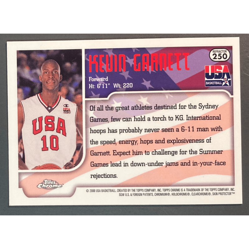 KEVIN GARNETT 1999 TOPPS CHROME REFRACTOR - 250