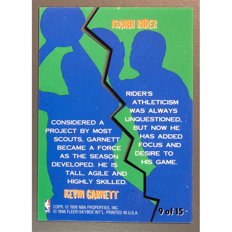 KEVIN GARNETT / ISAIAH RIDER 1996 FLEER GAME BREAKERS