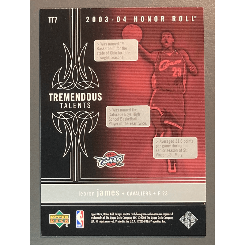 LEBRON JAMES 2003 HONOR ROLL TREMENDOUS TALENTS