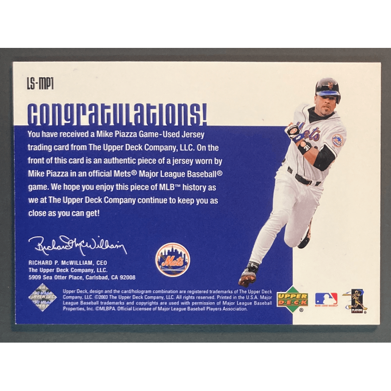 MIKE PIAZZA 2003 Upper Deck Leading Swatches Jersey