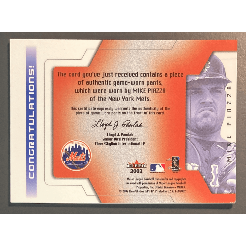 MIKE PIAZZA 2002 Fleer E-X Behind the Numbers Game used Pants - 17