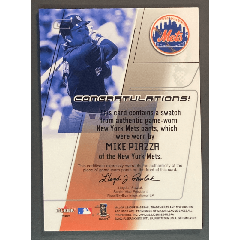 MIKE PIAZZA 2002 Fleer Genuine Names of the Game Memorabilia - 15
