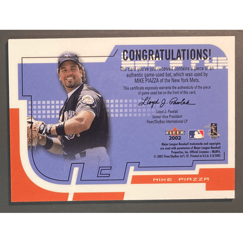 MIKE PIAZZA 2002 Fleer E-X Hit and Run Game Bat - 13