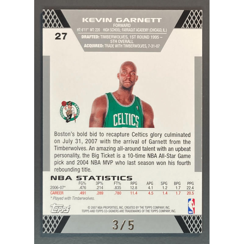PIERCE / GARNETT 2007 TOPPS CO-SIGNERS BLUE FOIL 3/5