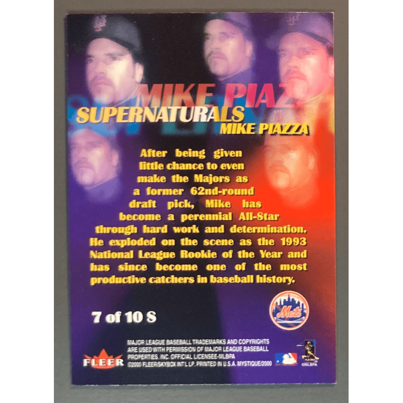 MIKE PIAZZA 2000 Fleer Mystique Supernaturals 7 OF 10
