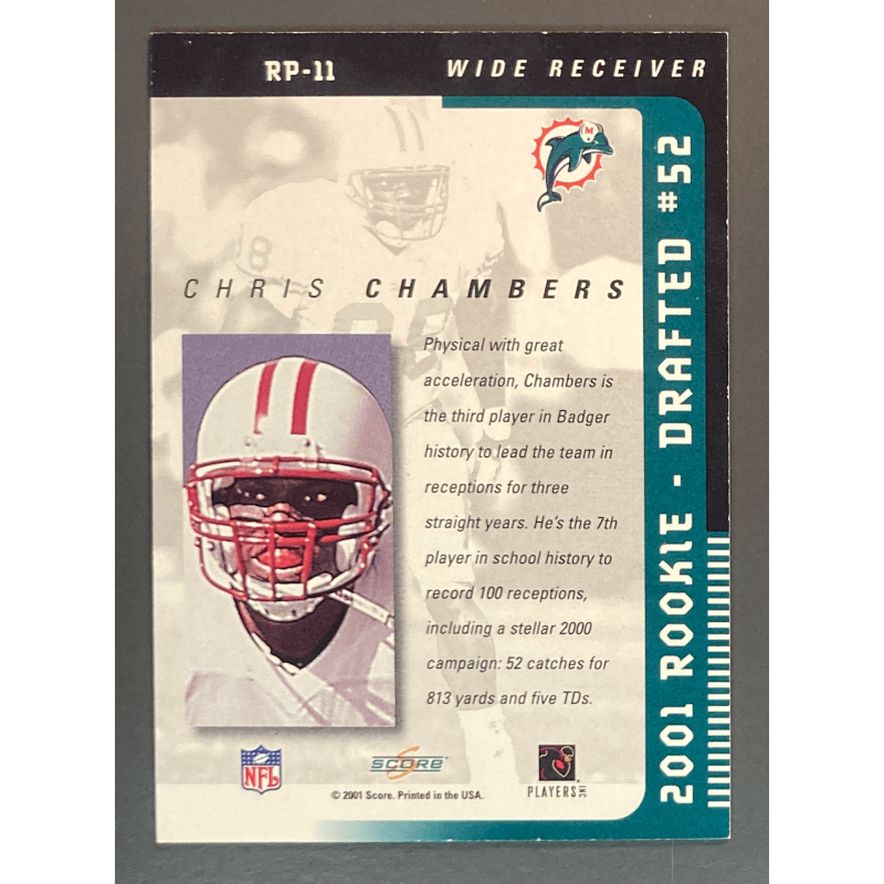 Chris Chambers 2001 Score Select Rookie Preview Autograph